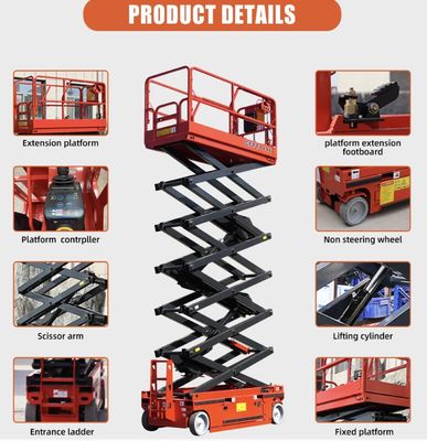 12m 14m 16m Hydraulic Scissor Work Platform Samobieżny Podnośnik Nożyczkowy